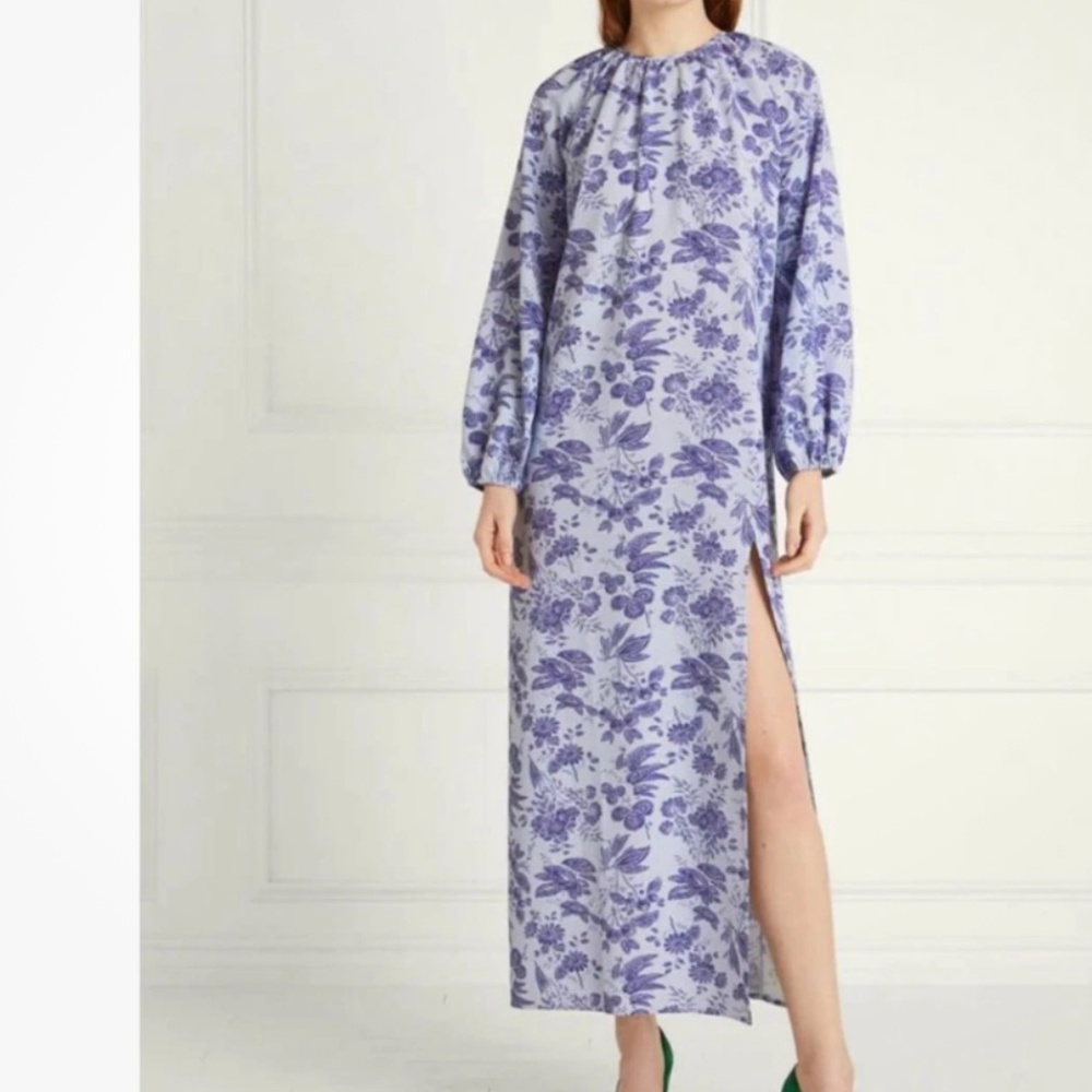 Hill House The Simone Maxi Dress Lilac Tonal Floral XL NWT Boho Relaxed Wedding